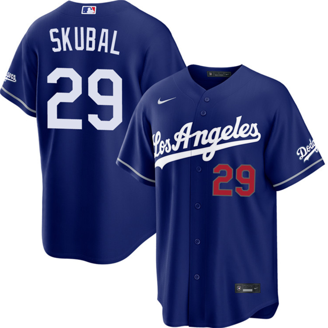 Men's Royal Los Angeles Dodgers #29 Tarik Skubal Alternate Stadium Stitched Baseball Jersey